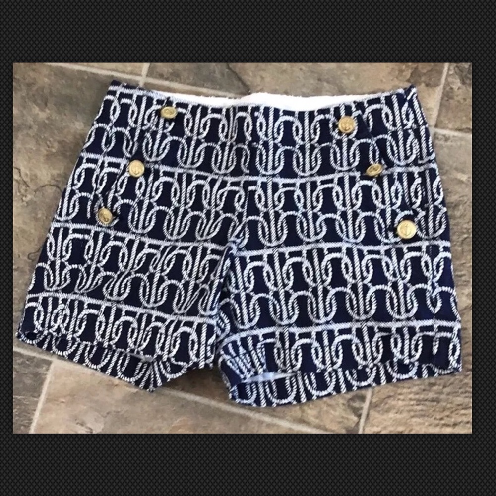 J.Crew Chino Navy Blue and White Shorts